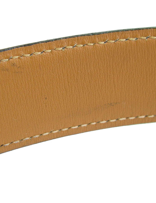 Ceinture HERMES  T72 en cuir box bleu marine et fer à cheval clouté