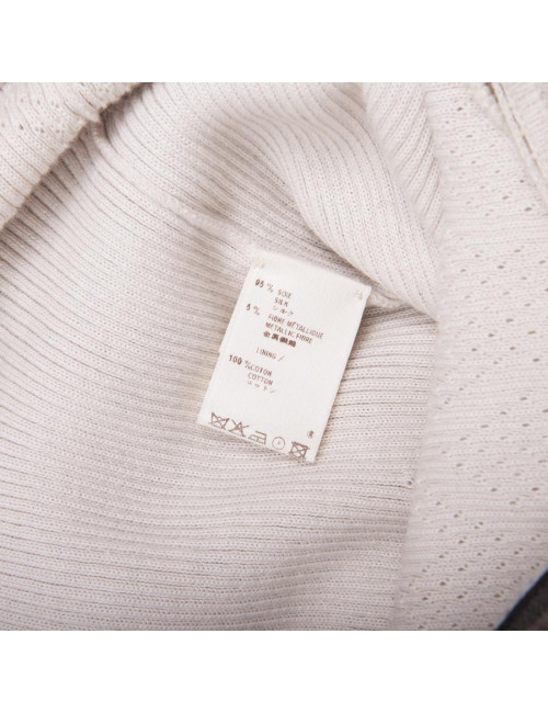 Robe LOUIS VUITTON T 38 FR en soie noire avec petites fleurs bleues