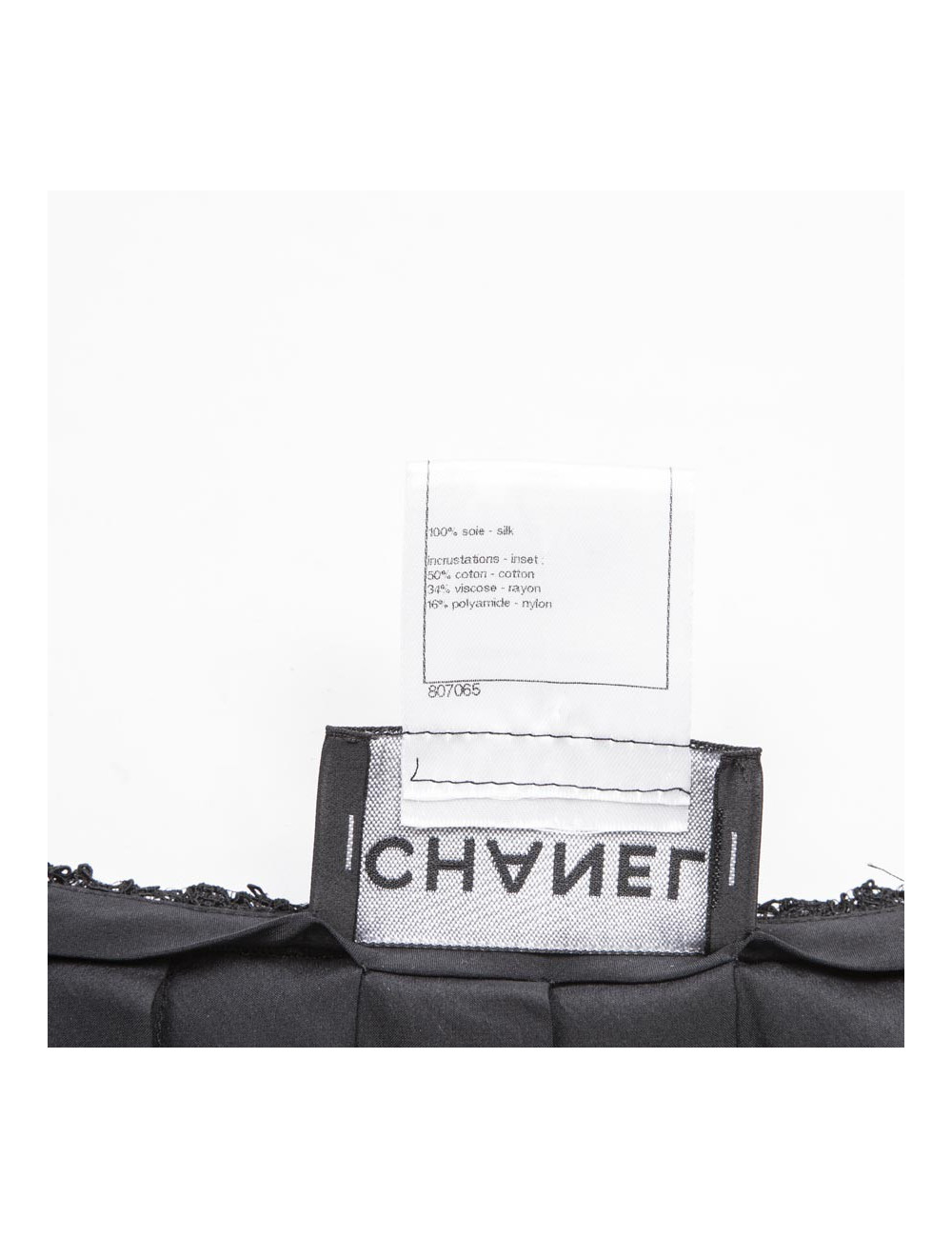 Robe portefeuille plissée  de cocktail CHANEL T 38 en soie noire