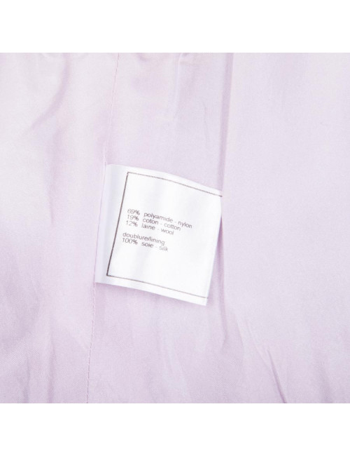 Ensemble CHANEL t 38  haut et jupe tweed parme