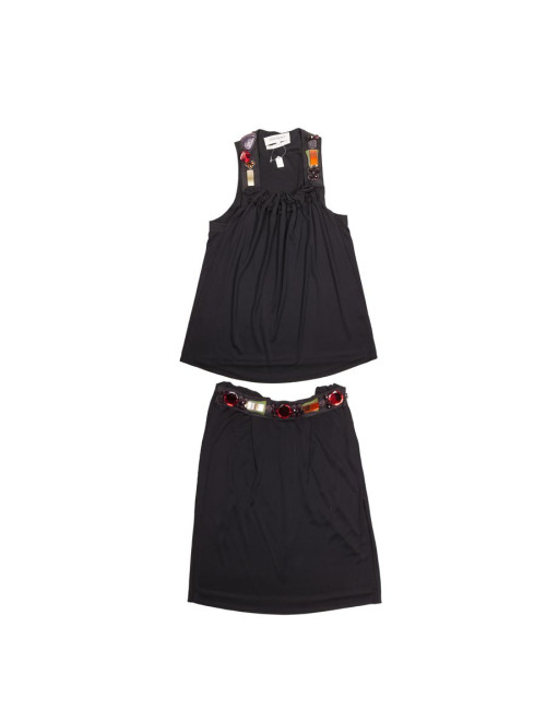 Ensemble YVES SAINT LAURENT TS top et jupe noire