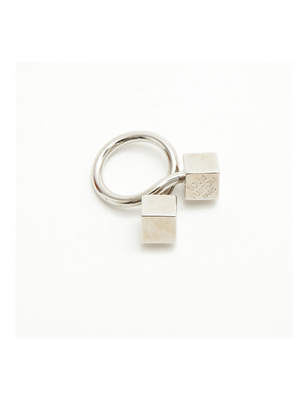 LOUIS VUITTON 2 dice Ring in silver plated metal size 53EU 6.5US