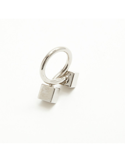 LOUIS VUITTON 2 dice Ring in silver plated metal size 53EU 6.5US