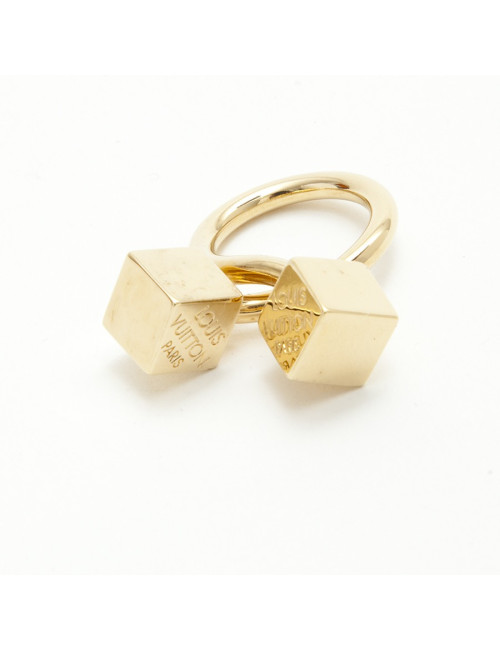 LOUIS VUITTON Ring with 2 dice in gilded metal size 50FR