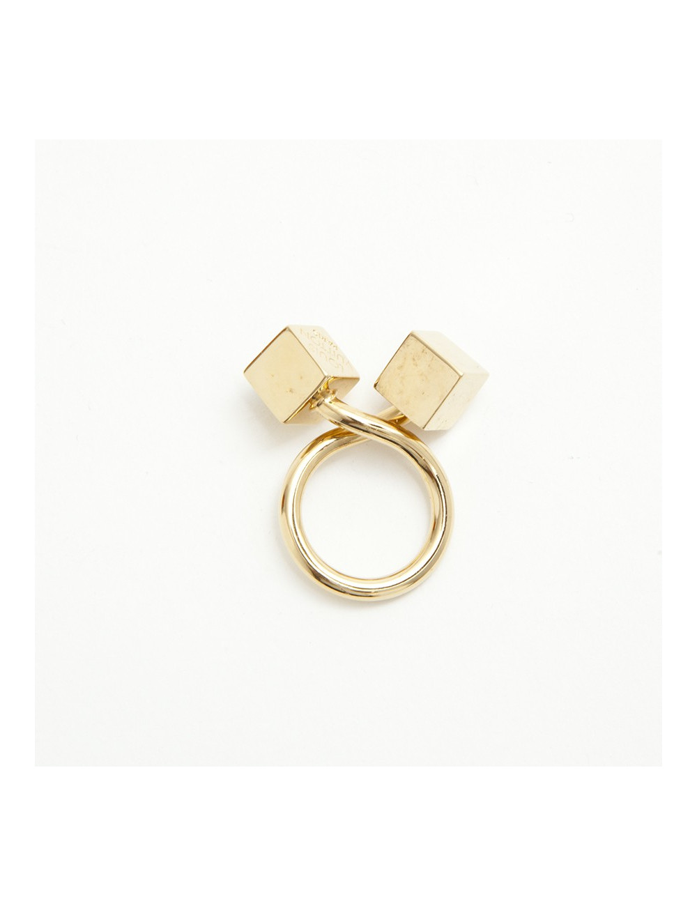 LOUIS VUITTON Ring with 2 dice in gilded metal size 50FR