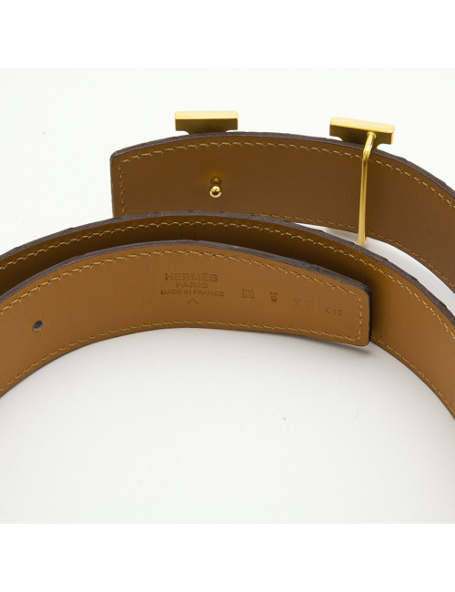 Ceinture H HERMES T 90 crocodile porosus marron