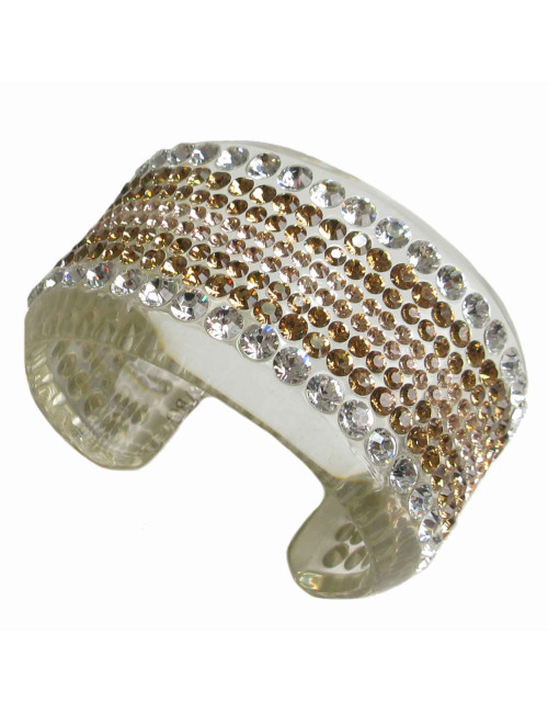 Manchette AZZARO en plexi et cristal Swarovski