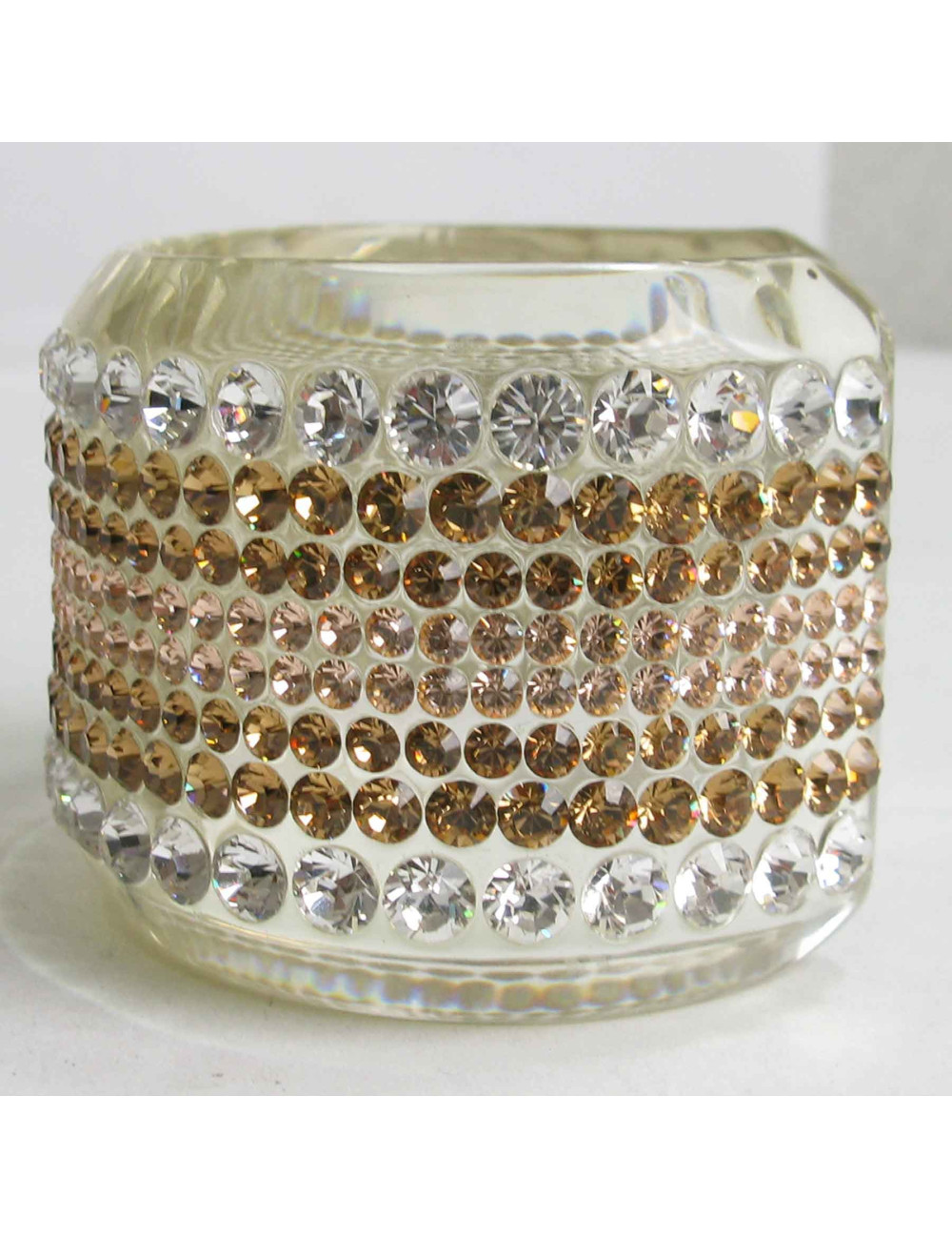 Manchette AZZARO en plexi et cristal Swarovski