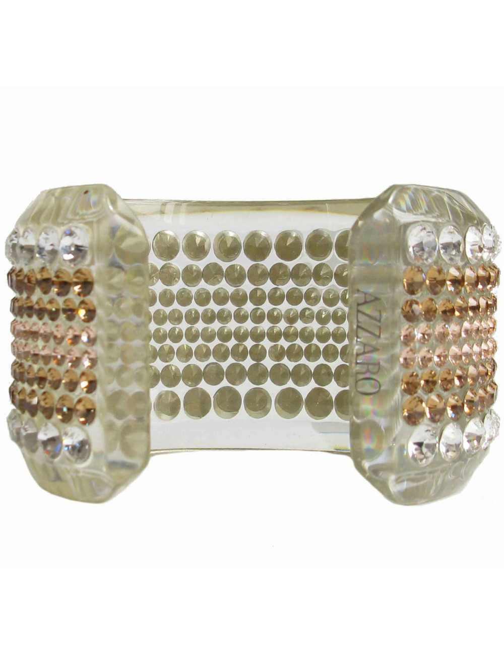 Manchette AZZARO en plexi et cristal Swarovski
