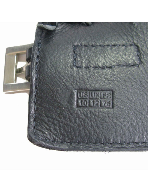 Ceinture JEAN PAUL GAULTIER Vintage T75 en cuir noir et métal argenté