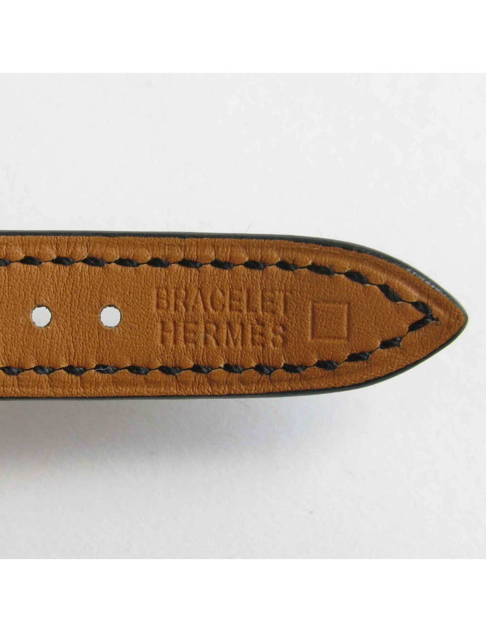 Montre Cap Code HERMES PM bracelet en alligator Mississipi noir