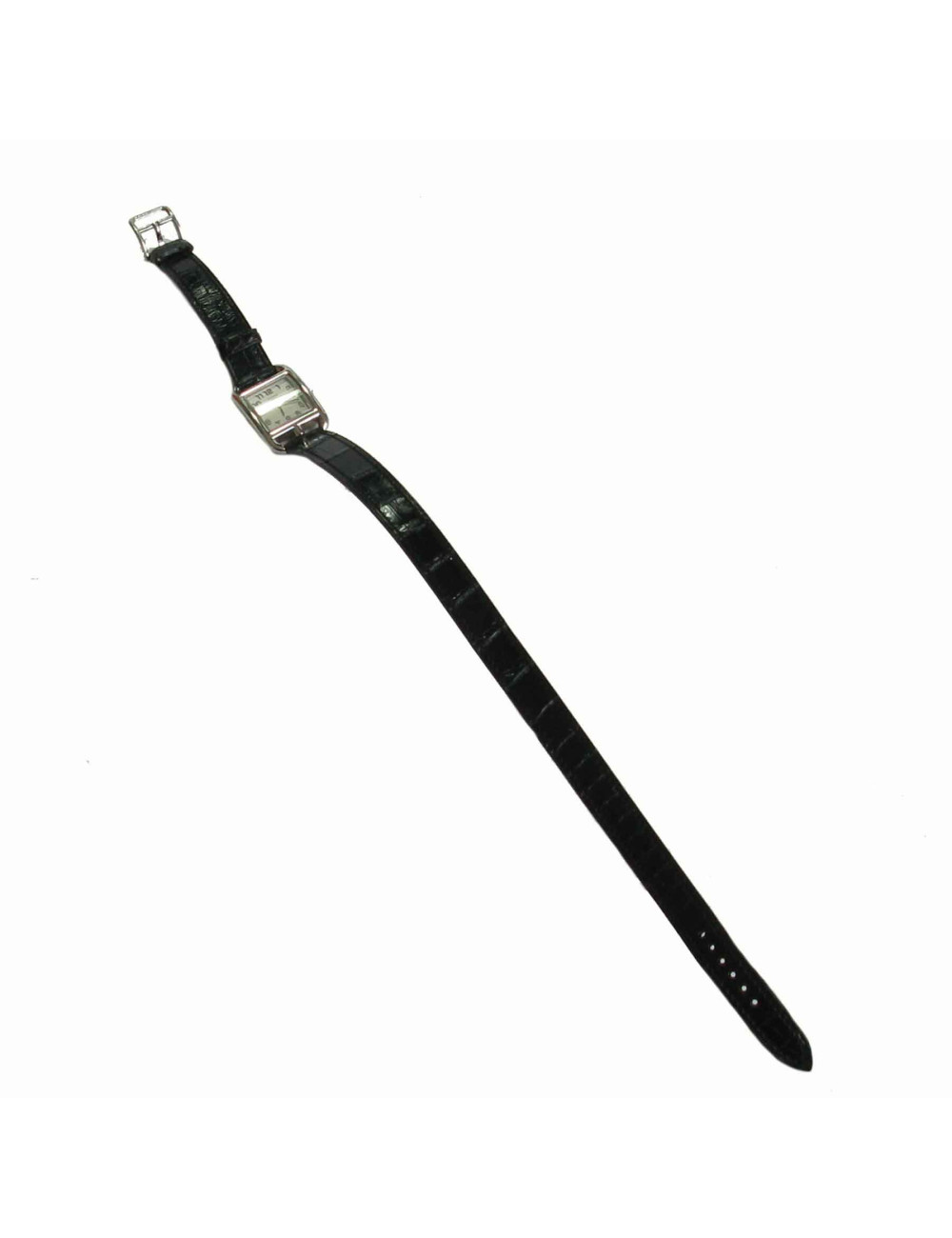 HERMES watch model 'Cape Cod' small model with black mississipi alligato bracelet