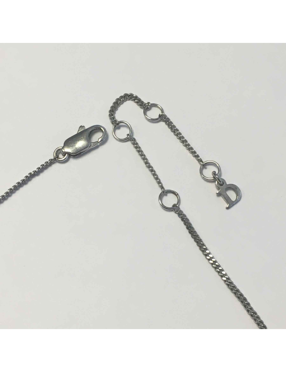 Collier DIOR étoile strass et métal argenté