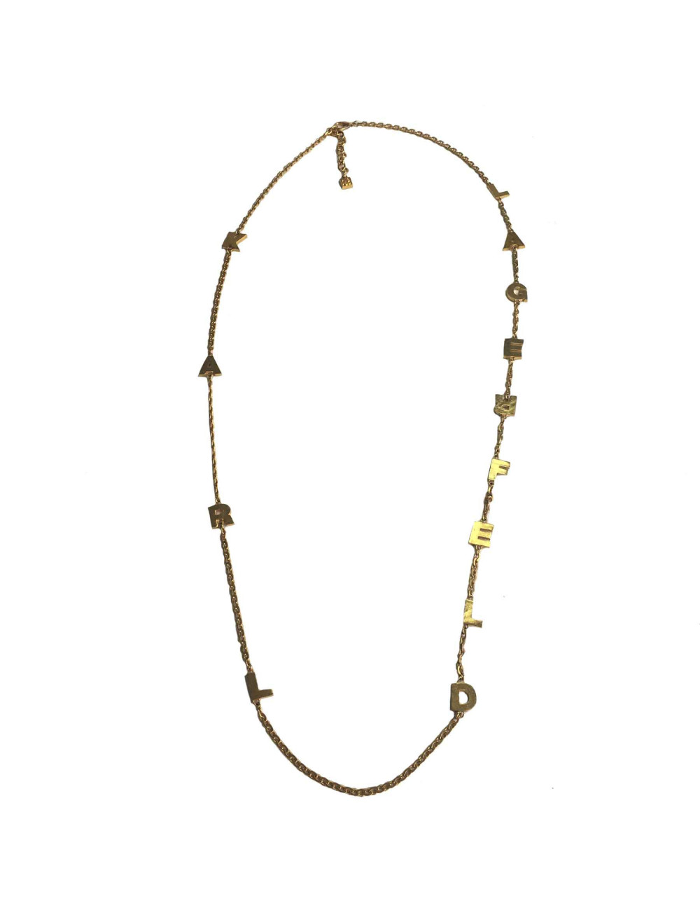 Sautoir KARL LAGERFELD chaine dorée et lettres