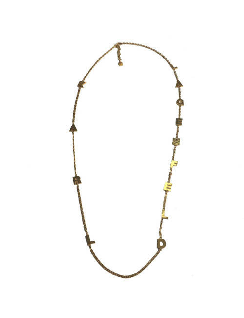 Sautoir KARL LAGERFELD chaine dorée et lettres