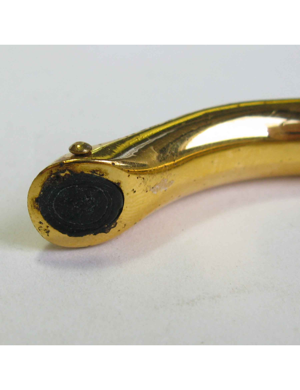 HERMES vintage bracelet in gold plated metal and Red H crocodile leather