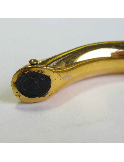 Bracelet HERMES plaqué or et croco rouge H Vintage