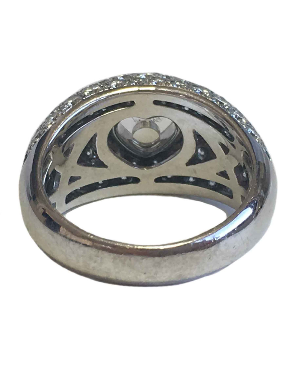 Bague CHOPARD T 56 demi jonc en or blanc et diamant