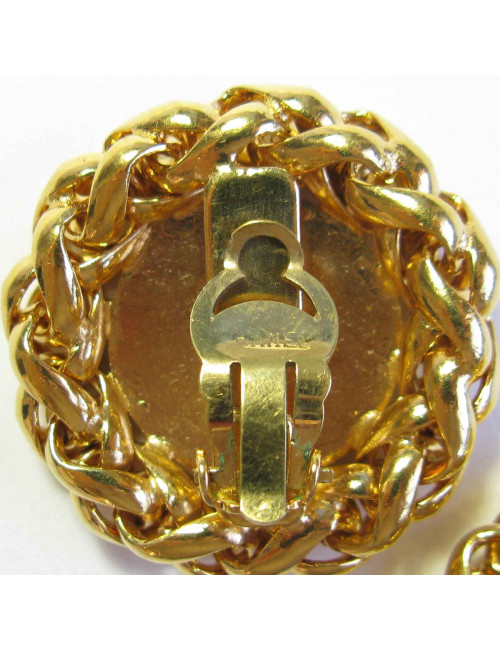  CHANEL  vintage 'ear of wheat' clip-on earrings in gilded metal