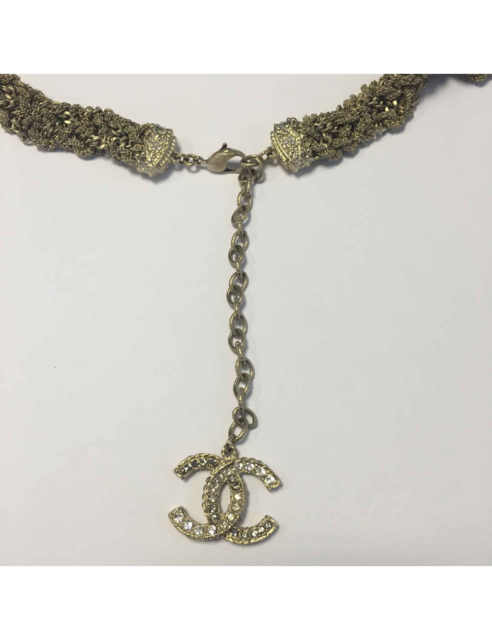 CHANEL Gilded metal chains belt