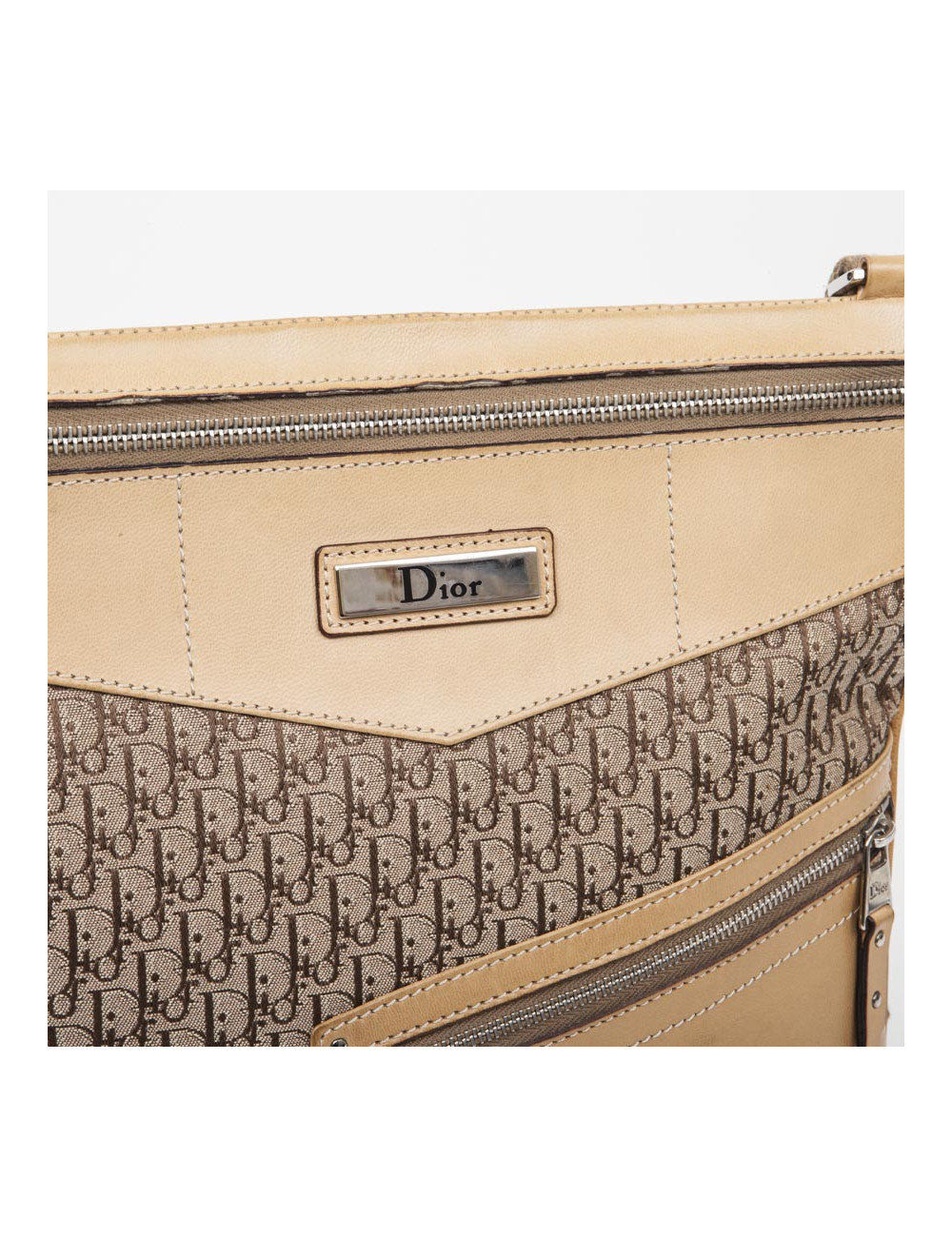 DIOR Bag in beige canvas and leather