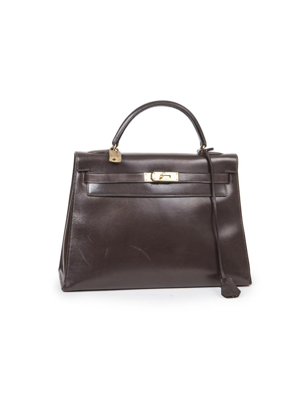 Sac kelley32 HERMES sellier box marron Vintage