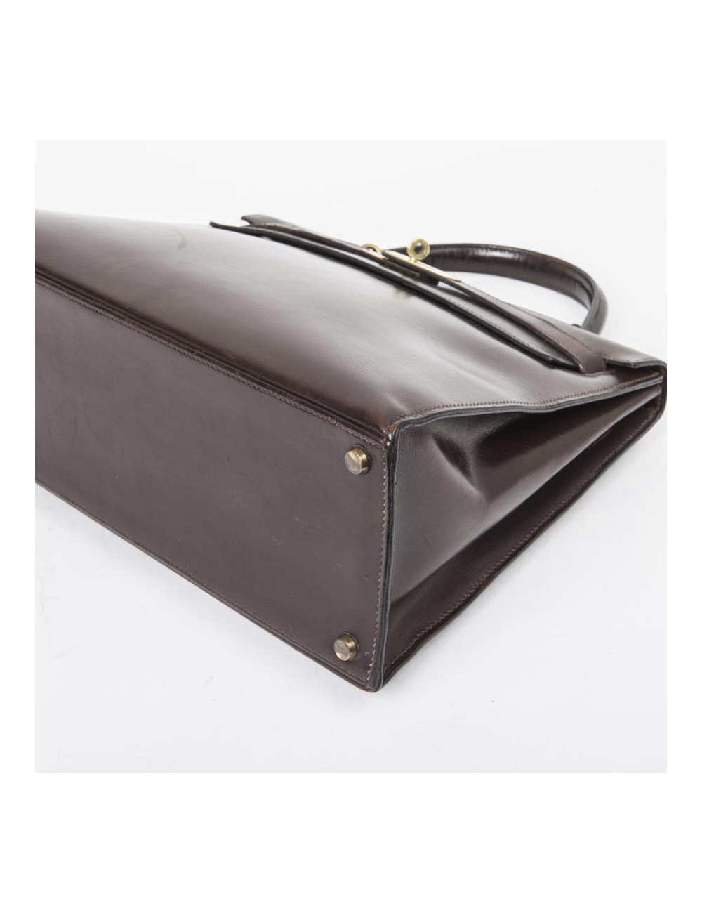 Sac kelly 32 HERMES sellier box marron Vintage