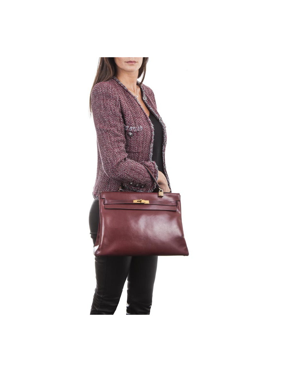 Sac Kelly  35 HERMES "24 Faubourg" en cuir box 