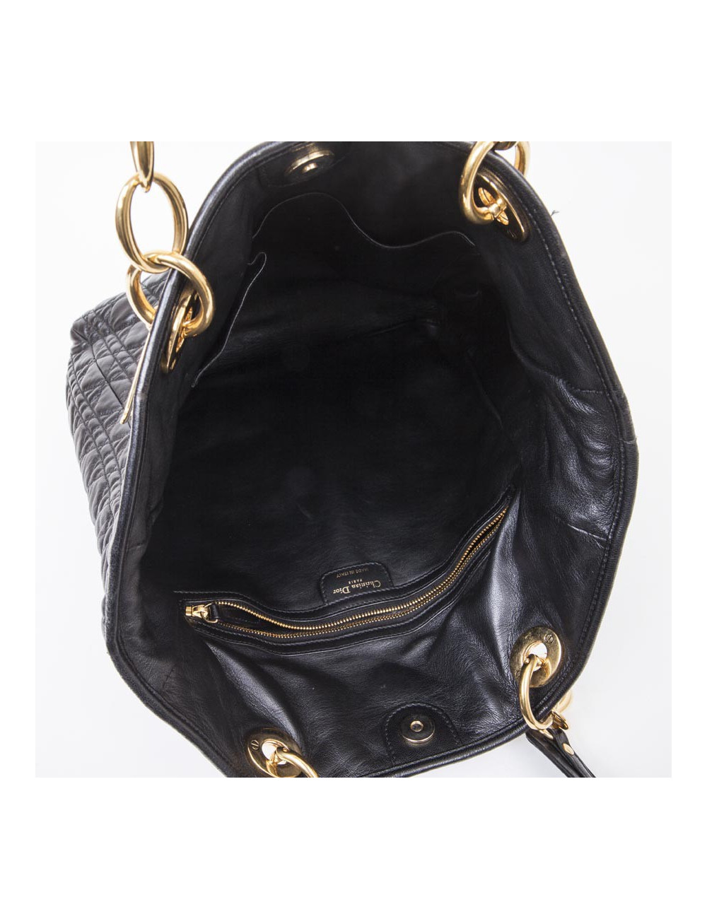 Sac cabas DIOR en cuir matelassé noir
