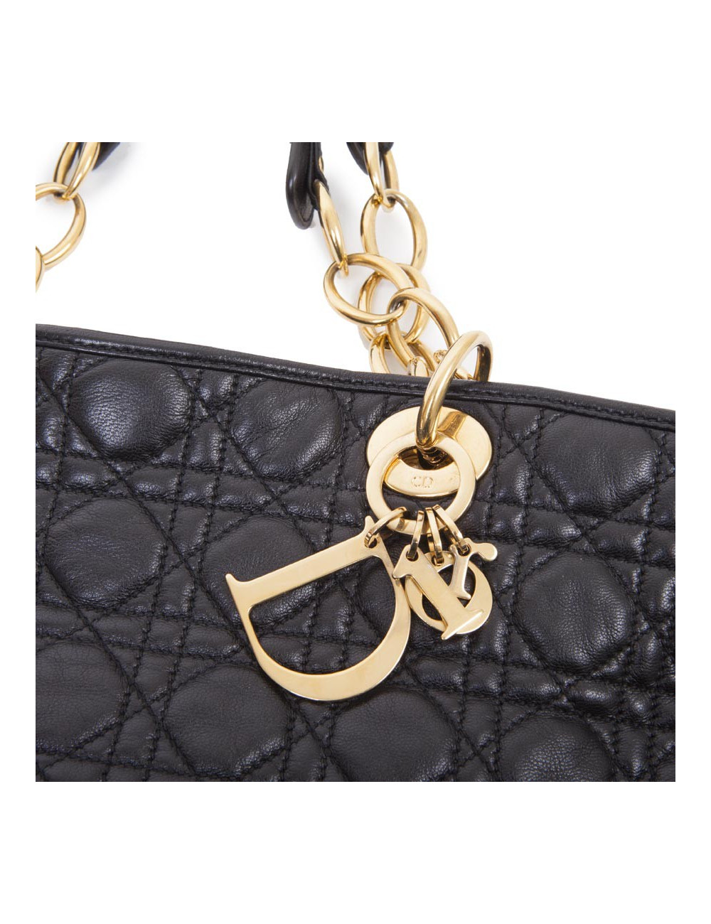 Sac cabas DIOR en cuir matelassé noir