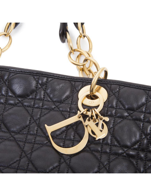 Sac cabas DIOR en cuir matelassé noir