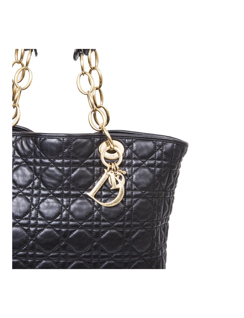 Sac cabas DIOR en cuir matelassé noir
