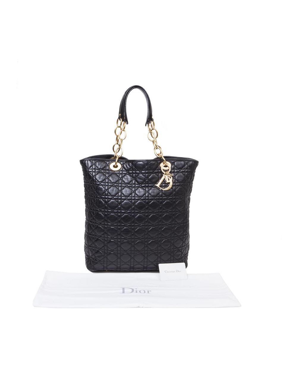 Sac cabas DIOR en cuir matelassé noir