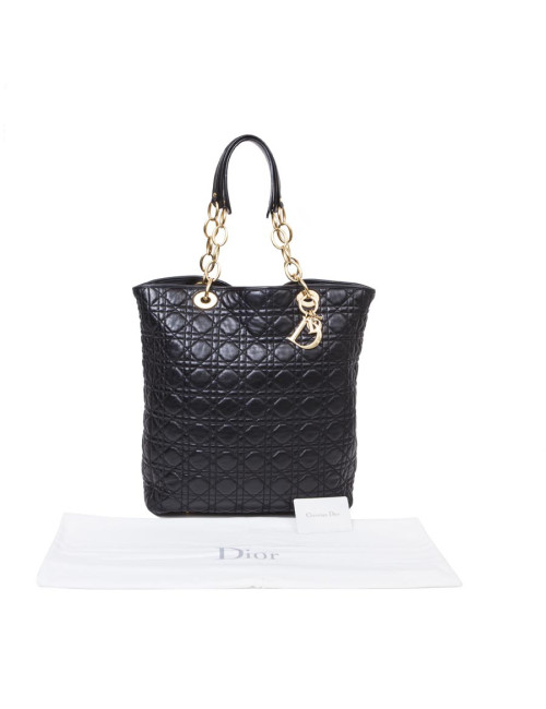 Sac cabas DIOR en cuir matelassé noir