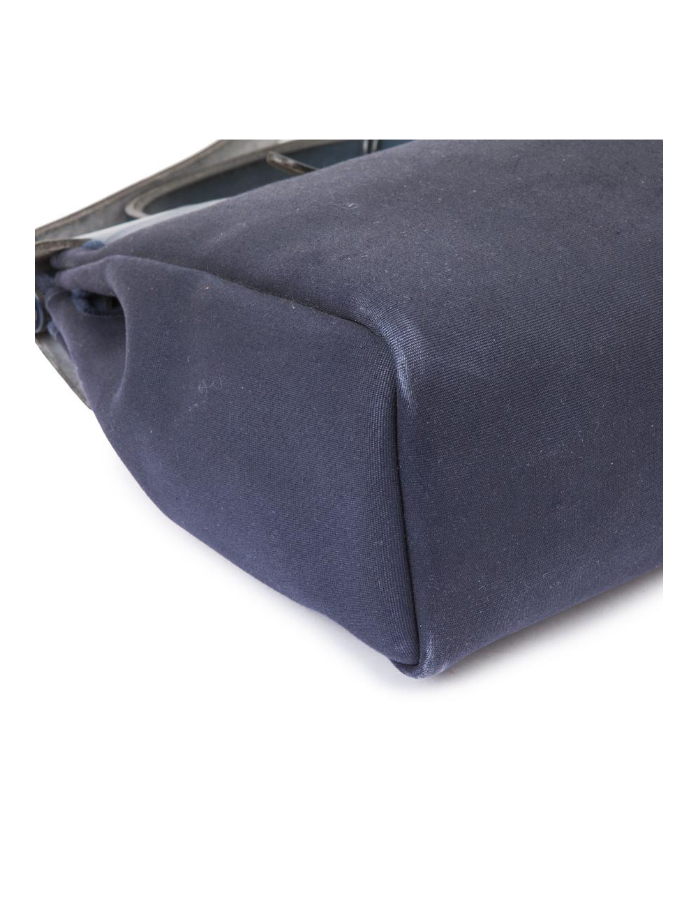 Sac Herbag HERMES en toile bleu nuit et naturel