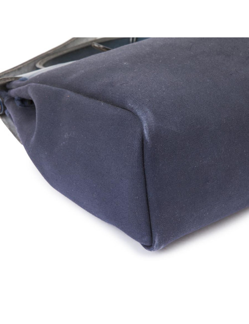 Sac Herbag HERMES  Toile bleu nuit et beige