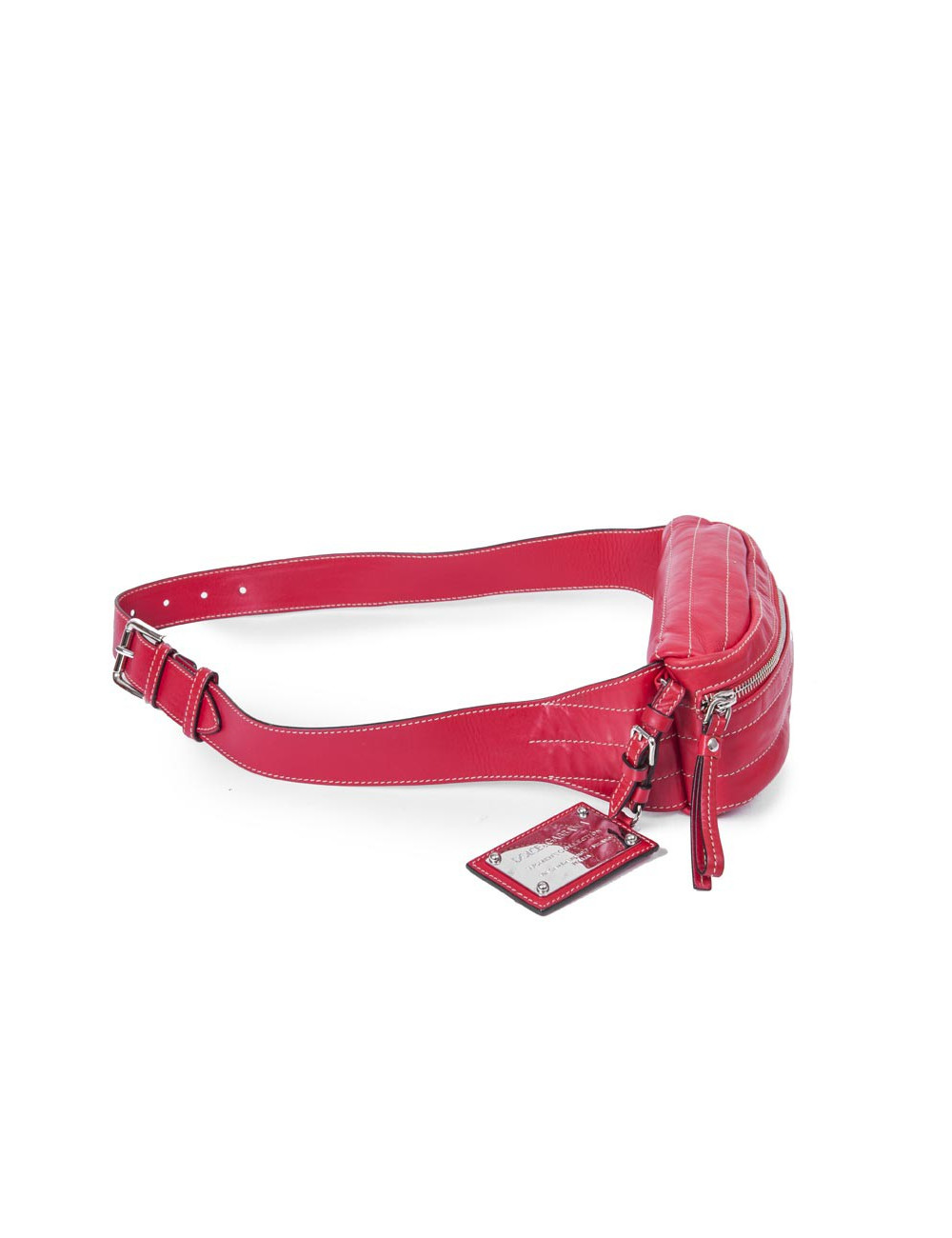 Ceinture banane DOLCE & GABBANA cuir d'agneazu rouge
