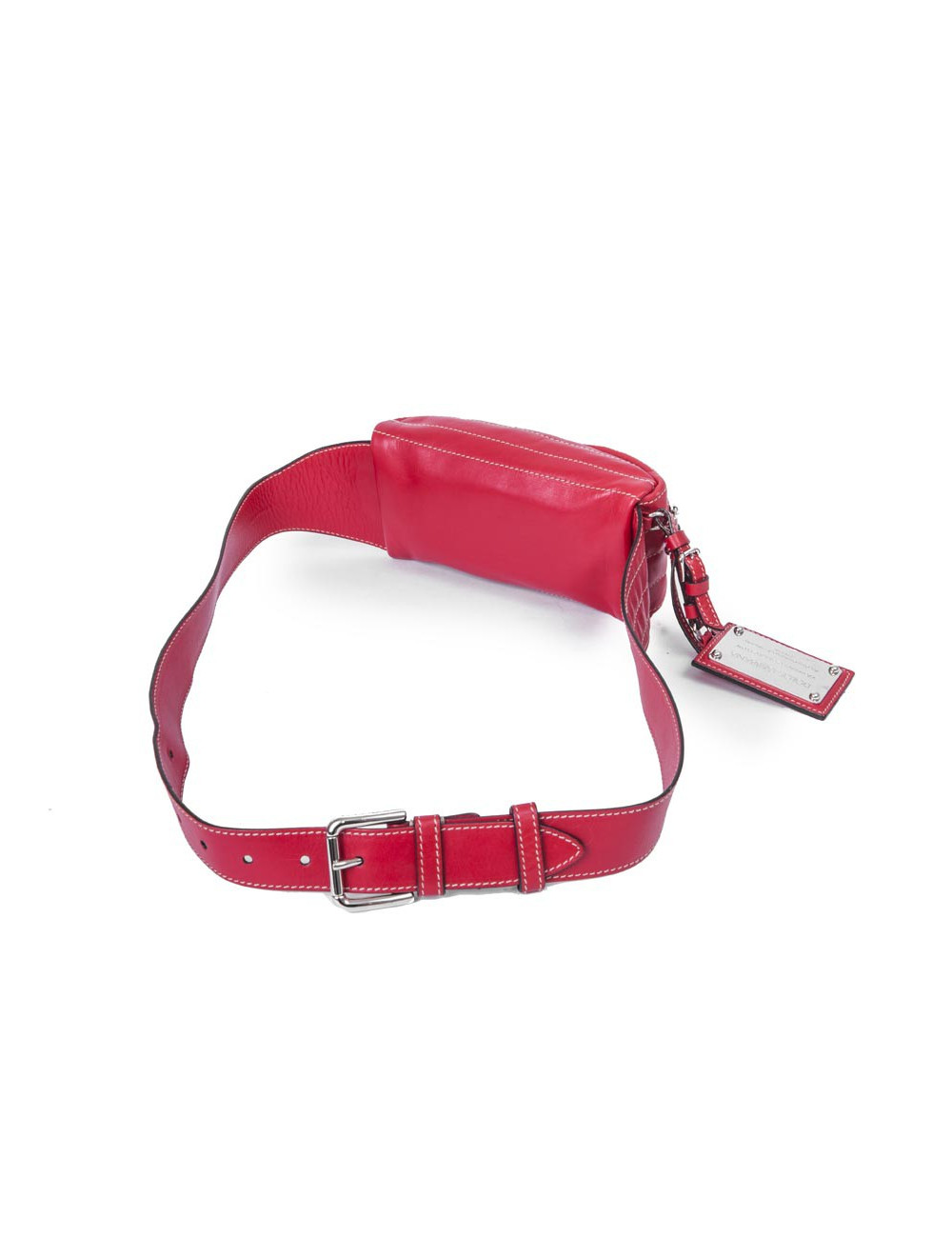 Ceinture banane DOLCE & GABBANA cuir d'agneazu rouge