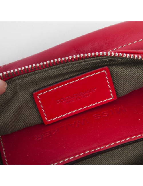DOLCE & GABBANA banana belt bag in soft red lambskin leather