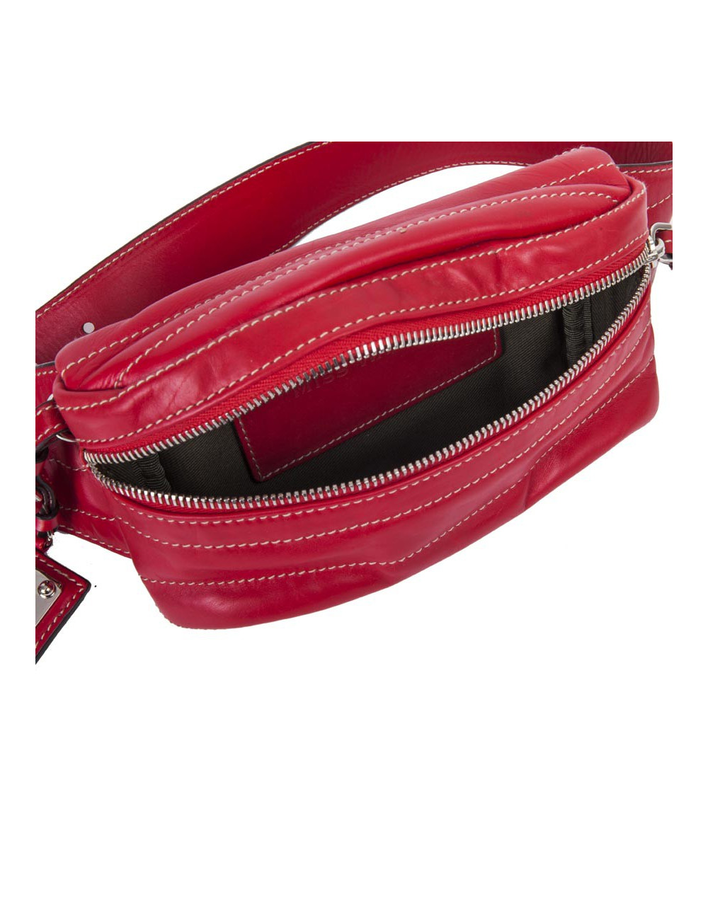 Ceinture banane DOLCE & GABBANA cuir d'agneazu rouge