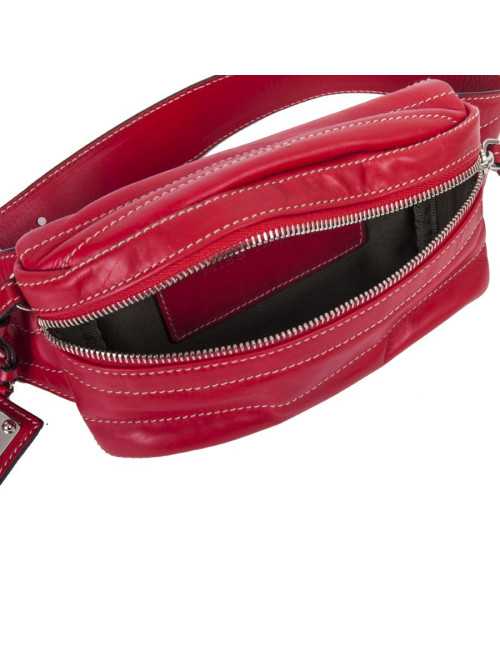 DOLCE & GABBANA banana belt bag in soft red lambskin leather