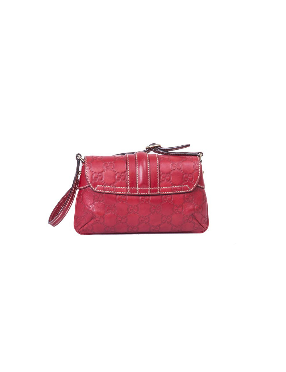 Petit sac GUCCI cuir embosé "GG" rouge