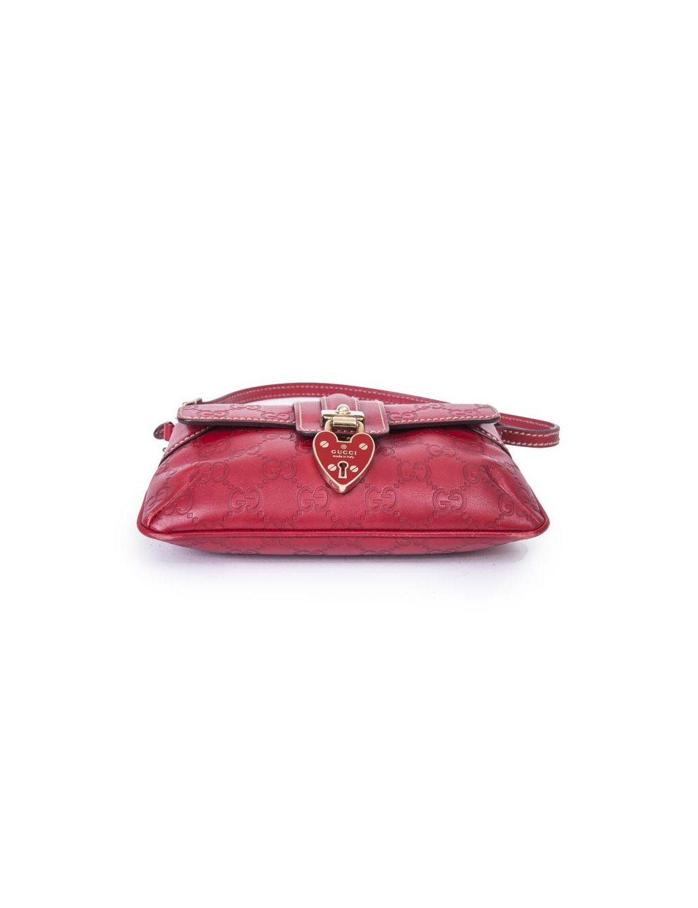 Petit sac GUCCI cuir embosé "GG" rouge