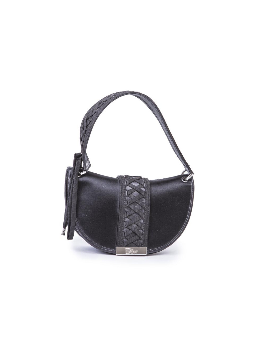 Sac DIOR en satin de soie noir