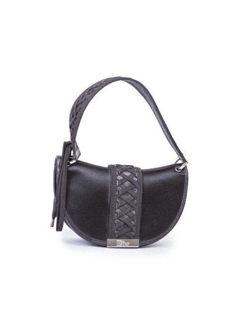 Sac DIOR en satin de soie noir