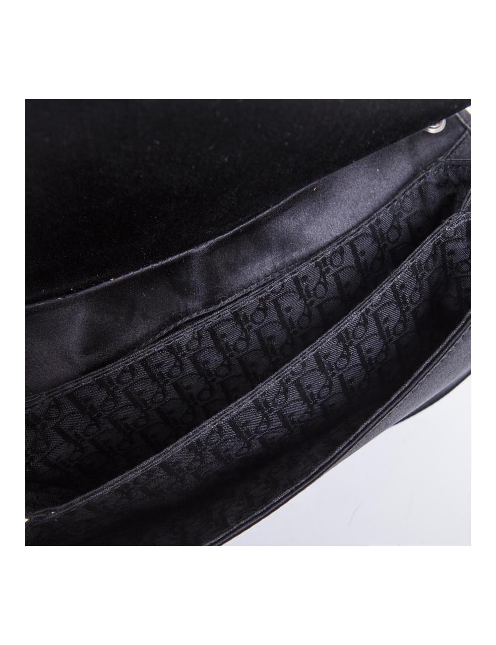Sac DIOR en satin de soie noir