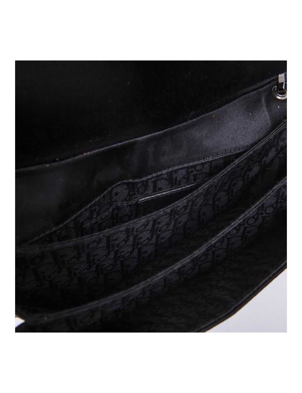 Sac DIOR en satin de soie noir