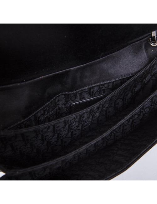 Sac DIOR en satin de soie noir