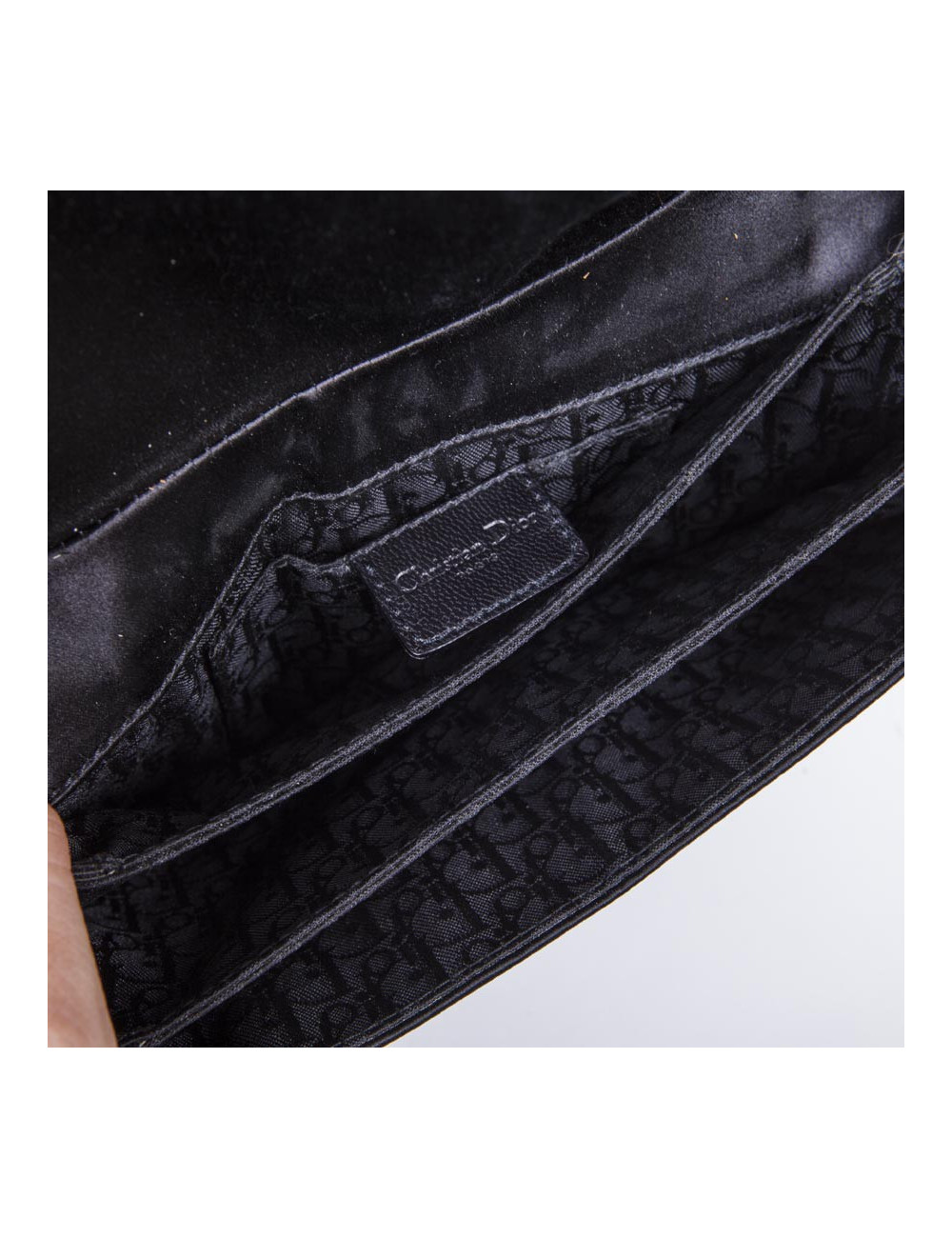 Sac DIOR en satin de soie noir