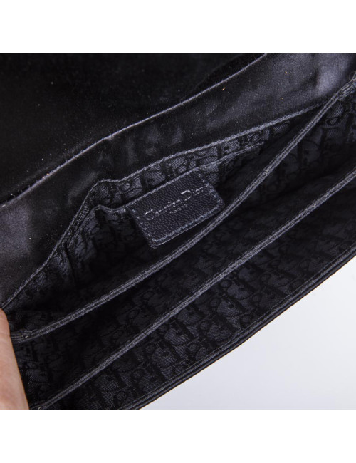 Sac DIOR en satin de soie noir